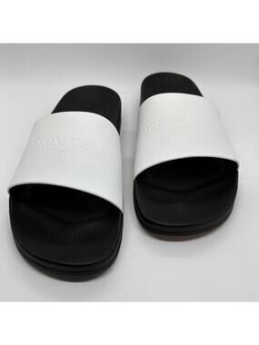 Ih Nom Uh Nit Leather Sandals Black with White Logo Strap EU 46